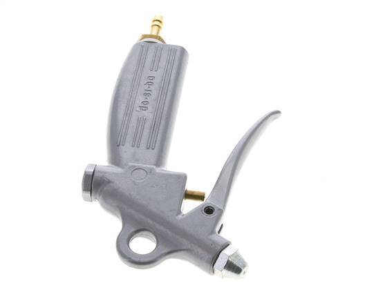 pistola de aire comprimido de aluminio de flujo ajustable de 6 mm con boquilla corta