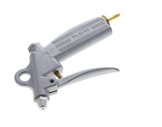 pistola de aire comprimido de aluminio de flujo ajustable de 6 mm con boquilla corta
