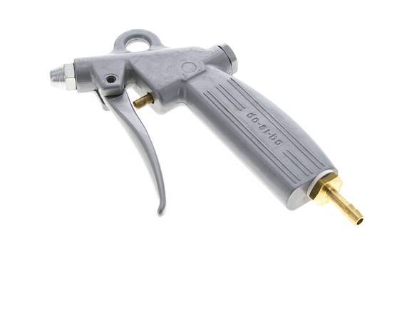 pistola de aire comprimido de aluminio de flujo ajustable de 6 mm con boquilla corta