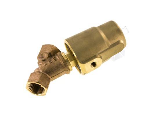 G3/4'' PTFE/NBR 16bar NC Válvula de asiento inclinado (Cierre Ag. Flujo) Latón AL2
