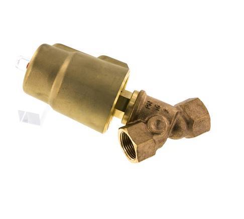 G3/4'' PTFE/NBR 16bar NC Válvula de asiento inclinado (Cierre Ag. Flujo) Latón AL2
