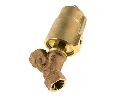 G3/4'' PTFE/NBR 16bar NC Válvula de asiento inclinado (Cierre Ag. Flujo) Latón AL2