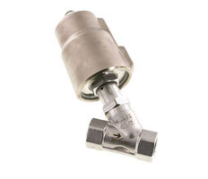 Válvula de asiento inclinado G1/2'' PTFE 25bar NC Acero inoxidable/latón AL2