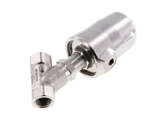 Válvula de asiento inclinado G1/2'' PTFE 25bar NC Acero inoxidable AL2
