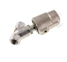 G3/4'' PTFE 20bar NC Válvula de asiento inclinado Acero inoxidable/latón AL2