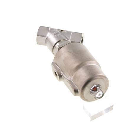 G3/4'' PTFE 20bar NC Válvula de asiento inclinado Acero inoxidable/latón AL2