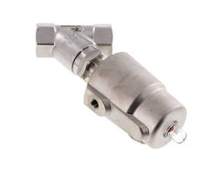 G3/4'' PTFE 20bar NC Válvula de asiento inclinado (Cierre Ag. Flujo) Acero inoxidable/latón AL2
