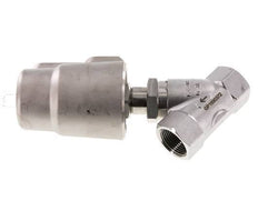 G3/4'' PTFE 20bar NC Válvula de asiento inclinado (Cierre Ag. Flujo) Acero inoxidable/latón AL2