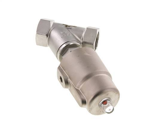 G1'' PTFE 16bar NC Válvula de asiento inclinado Acero inoxidable/Latón AL2
