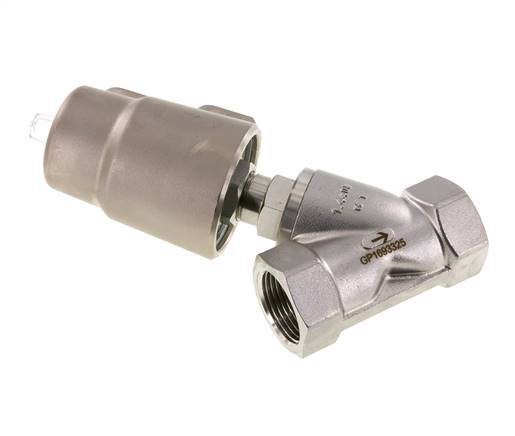 G1'' PTFE 16bar NC Válvula de asiento inclinado Acero inoxidable/Latón AL2