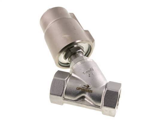 G1'' PTFE 16bar NC Válvula de asiento inclinado Acero inoxidable/Latón AL2