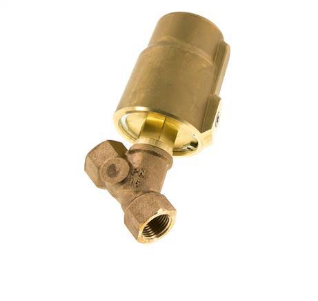 G1/2'' PTFE/NBR 16bar NO Válvula de asiento inclinado Latón AL2
