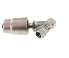 G3/4'' PTFE 20bar NO Válvula de asiento inclinado Acero inoxidable/latón AL2