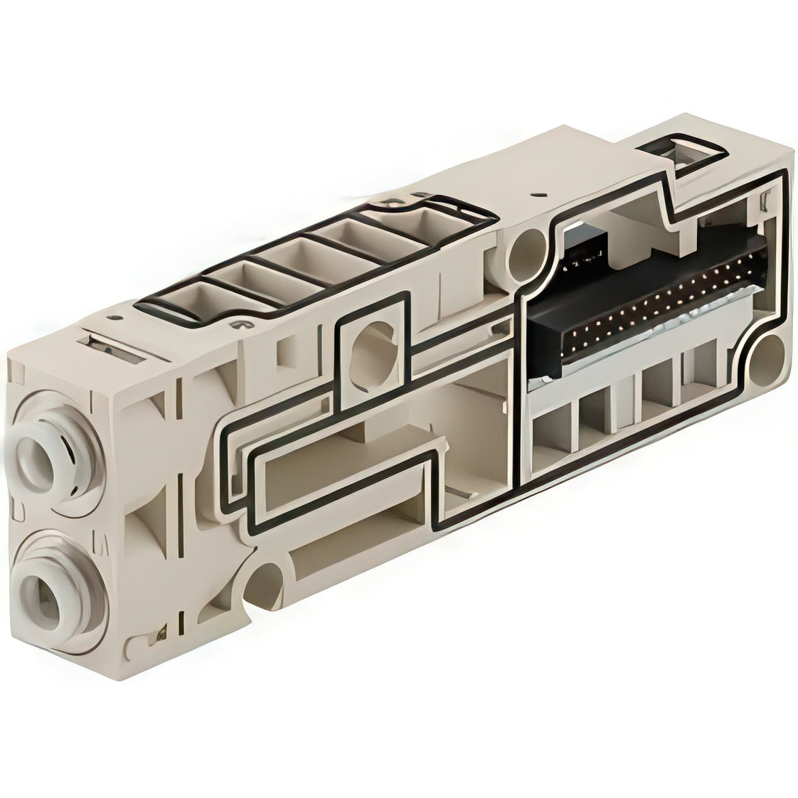 Ensamblaje De Bloque SMC SUP/EXH 8mm push-in Para La Serie SV1000/2000 - SV1000-51D2-34A-C8