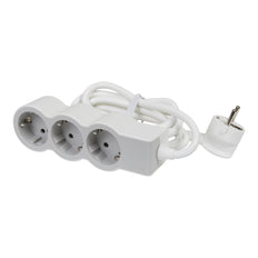 Legrand Enchufe Estándar 3x2P+A Cable 5m Blanco-Gris (Enchufe Europeo) - 694567 [10 Piezas]