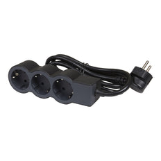 Legrand Enchufe Estándar 3x2P+A Cable 1,5m - Negro - 694550 [10 Piezas]