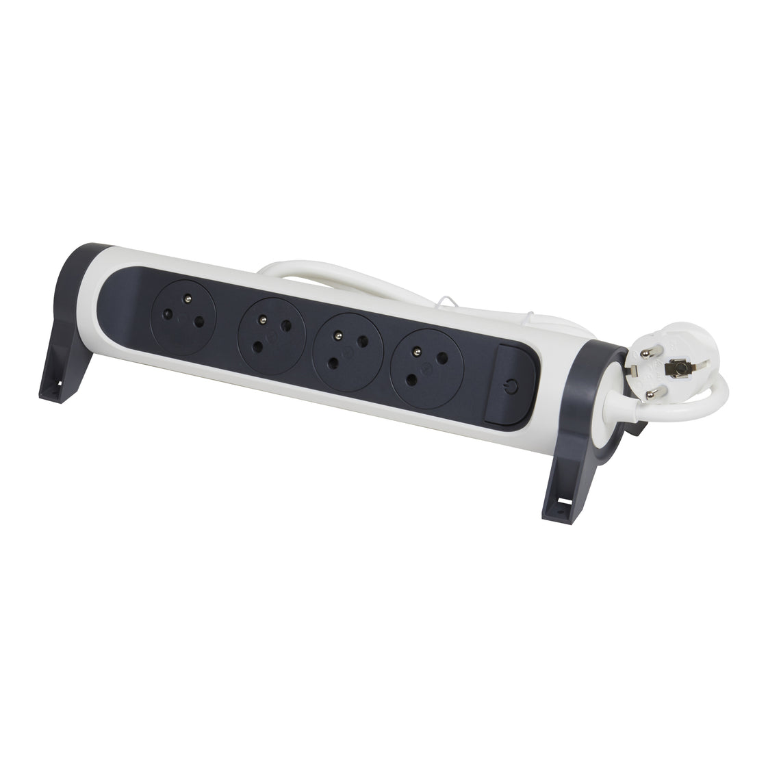 Legrand Enchufe Premium 4x2P Con Cable De 3m - Negro Blanco (Enchufe Europeo) - 049459 [5 Piezas]