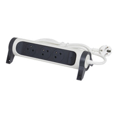 Legrand Enchufe Premium 3x2P Con Cable De 1,5m Negro Blanco (Enchufe Europeo) - 049443 [5 Piezas]
