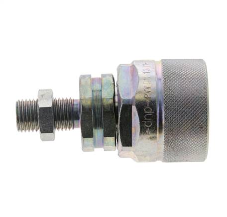 Acero DN 12.5 Acoplamiento hidráulico Tapón 8 mm L Anillo de compresión Mampara ISO 14541/8434-1 D M36 x 2