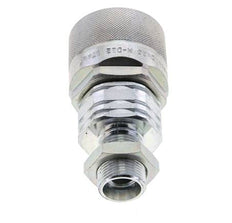 Acero DN 20 Acoplamiento hidráulico Tapón 15 mm L Anillo de compresión Mampara ISO 14541/8434-1 D M42 x 2