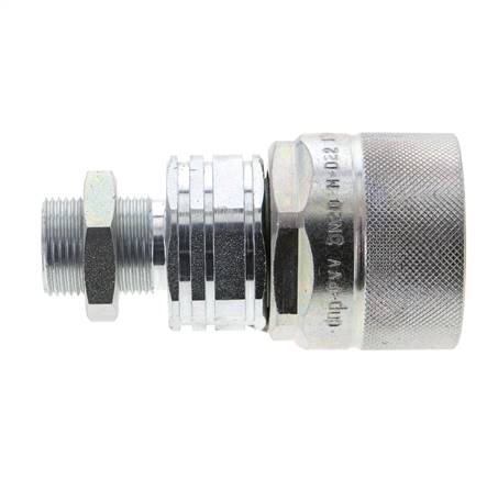 Acero DN 20 Acoplamiento hidráulico Tapón 15 mm L Anillo de compresión Mampara ISO 14541/8434-1 D M42 x 2