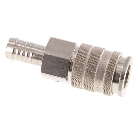 Latón niquelado DN 10 Enchufe de anclaje al aire 13 mm Pilar para manguera
