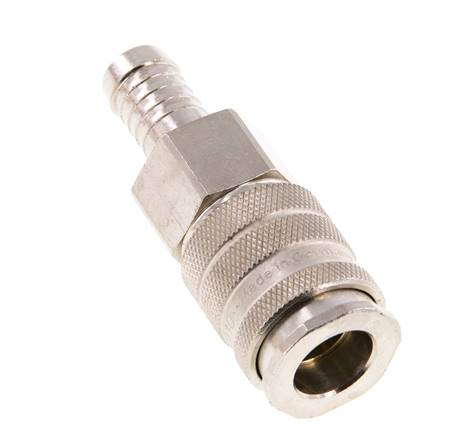 Latón niquelado DN 10 Enchufe de anclaje al aire 13 mm Pilar para manguera