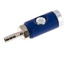 Enchufe de seguridad de acero templado DN 7,4 con botón pulsador Pilar para manguera de 8 mm