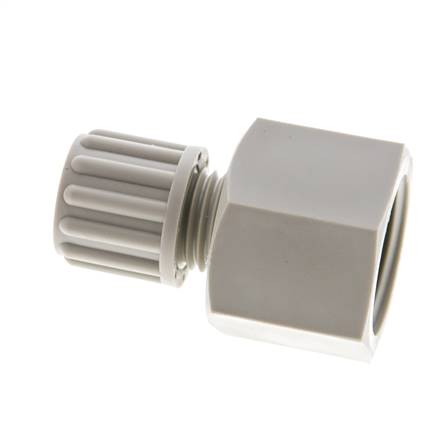 Racor de compresión recto de PP 8x6 mm y G1/2'' con rosca hembra 10 bar