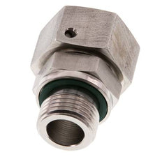 Rótula recta de acero inoxidable 18L y G1/2'' con rosca macho 315 bar Cono de cierre con junta tórica de FKM ajustable ISO 8434-1