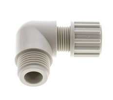 10x8mm & G1/8'' Racor de compresión codo PVDF con rosca macho 10 bar
