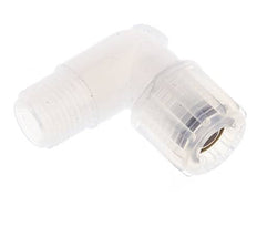 Accesorio de corte acodado de PFA 8x6 mm y G1/4'' con roscas macho 10 bar