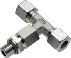 Racor en T de acero inoxidable 20S y M27x2 con rosca macho 400 bar ajustable ISO 8434-1