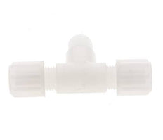 Racor de compresión en T de PVDF de 6x4 mm y G1/8'' con rosca macho 10 bar