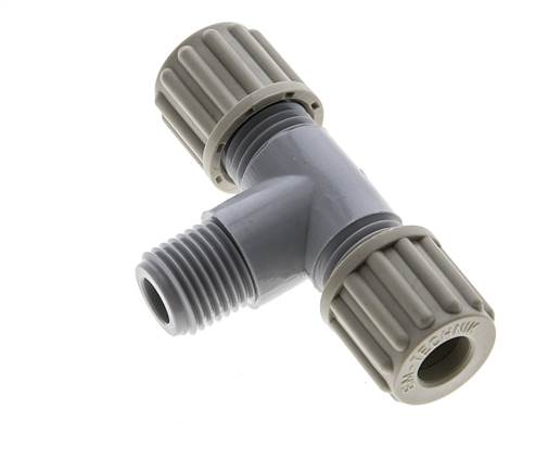Accesorio de compresión en T de PA de 8x6mm y G1/4'' con rosca macho 10 bar [2 piezas]