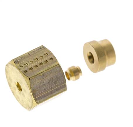 Racor de compresión recto de latón de 4 mm DN 1275 bar DIN EN 1254-2