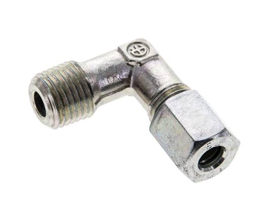 1/4'' NPT Macho x 6L Acero zincado Codo de 90 grados Anillo de corte 315 Bar DIN 2353