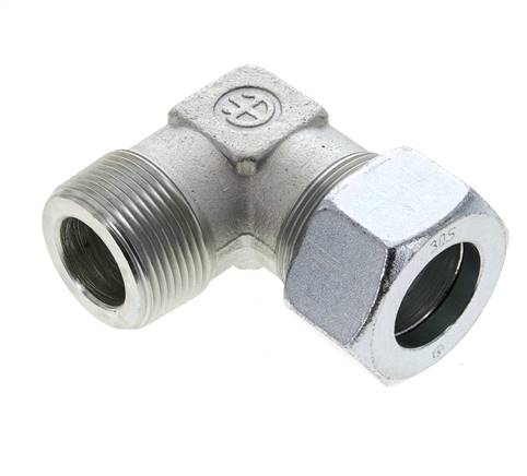 1 1/4'' NPT Macho x 30S Codo de acero galvanizado de 90 grados Anillo de corte 400 Bar DIN 2353