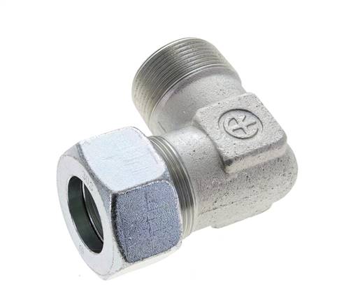 1 1/4'' NPT Macho x 30S Codo de acero galvanizado de 90 grados Anillo de corte 400 Bar DIN 2353