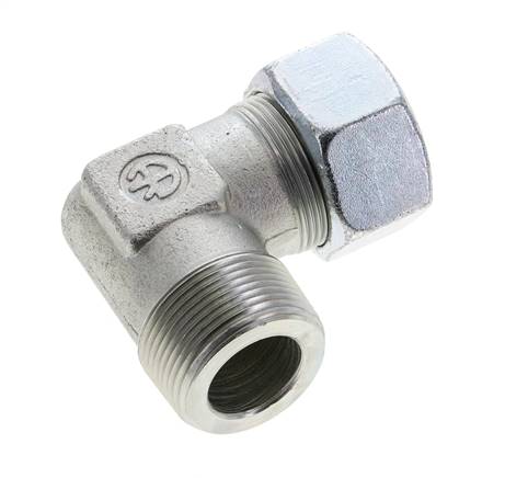1 1/4'' NPT Macho x 30S Codo de acero galvanizado de 90 grados Anillo de corte 400 Bar DIN 2353