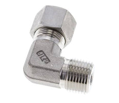 1/2'' NPT Macho x 12S Acero inoxidable Codo de 90 grados Anillo de corte 630 Barra DIN 2353