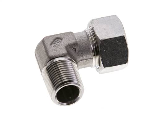 1/2'' NPT Macho x 18L Acero inoxidable Codo de 90 grados Anillo de corte 315 Barra DIN 2353