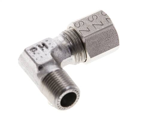 1/8'' NPT Macho x 8LL Acero inoxidable Codo de 90 grados Anillo de corte 100 Bar DIN 2353
