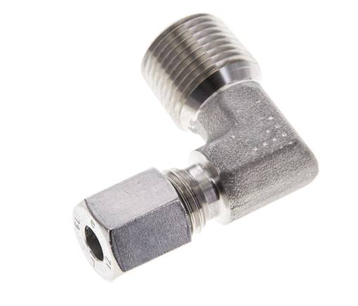 3/8'' NPT Macho x 6L Acero inoxidable Codo de 90 grados Anillo de corte 315 Barra DIN 2353