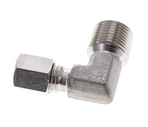 3/8'' NPT Macho x 6L Acero inoxidable Codo de 90 grados Anillo de corte 315 Barra DIN 2353