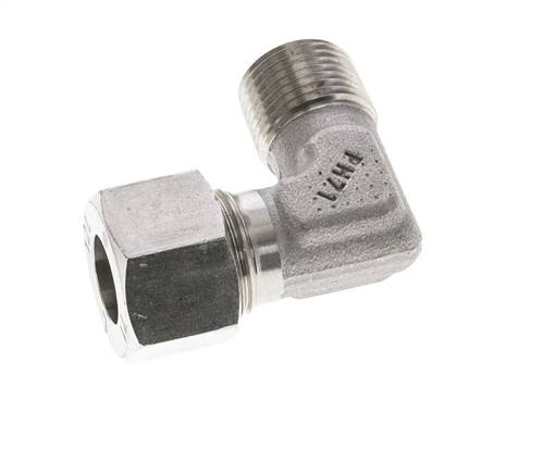 3/8'' NPT Macho x 12L Acero inoxidable Codo de 90 grados Anillo de corte 315 Barra DIN 2353