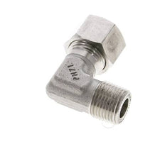 3/8'' NPT Macho x 12L Acero inoxidable Codo de 90 grados Anillo de corte 315 Barra DIN 2353
