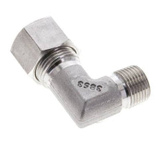 3/8'' NPT Macho x 12S Acero inoxidable Codo de 90 grados Anillo de corte 630 Barra DIN 2353
