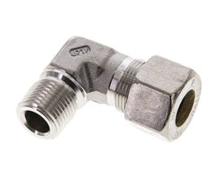 1/2'' NPT Macho x 16S Codo de compresión de 90 grados de acero inoxidable 400 Bar DIN 2353