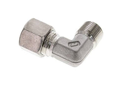 3/8'' NPT Macho x 10S Codo de compresión de 90 grados de acero inoxidable 630 Bar DIN 2353
